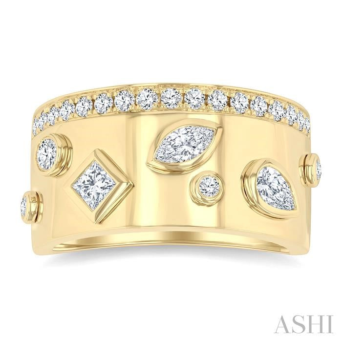 ASHI Mixed Shape Diamond Fashion Wide Band 377L2PPFGYG