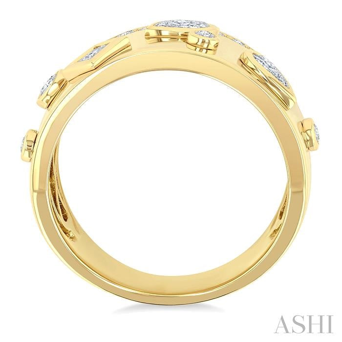 ASHI Mixed Shape Diamond Fashion Wide Band 377L2PPFGYG