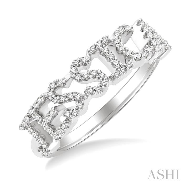 ASHI Block 'JESSICA' Diamond Name Ring 378D6PPTSWG
