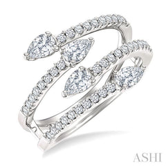 ASHI Pear Shape Diamond Fashion Open Ring 378G2PPFGWG