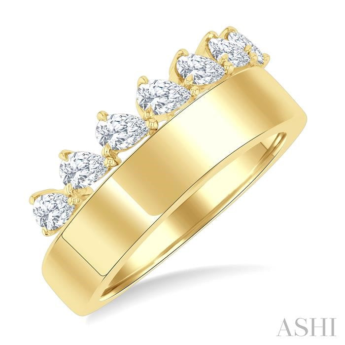 ASHI Pear Shape Diamond Fashion Wide Band 378J3PPFGYG