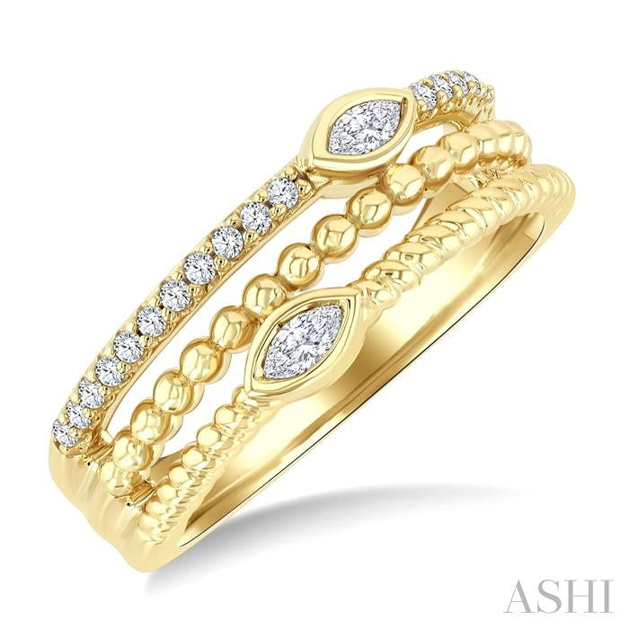ASHI Marquise Shape Three Row Diamond Band 378W7PPTGYG-MQ