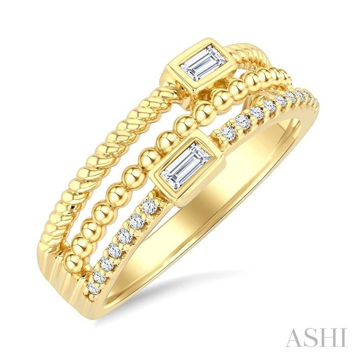 ASHI Emerald Shape Three Row Diamond Band 378W7PPTGYG-OC