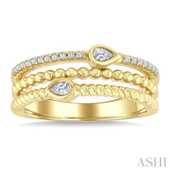 ASHI Pear Shape Three Row Diamond Band 378W7PPTGYG-PR