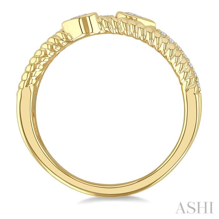 ASHI Pear Shape Three Row Diamond Band 378W7PPTGYG-PR