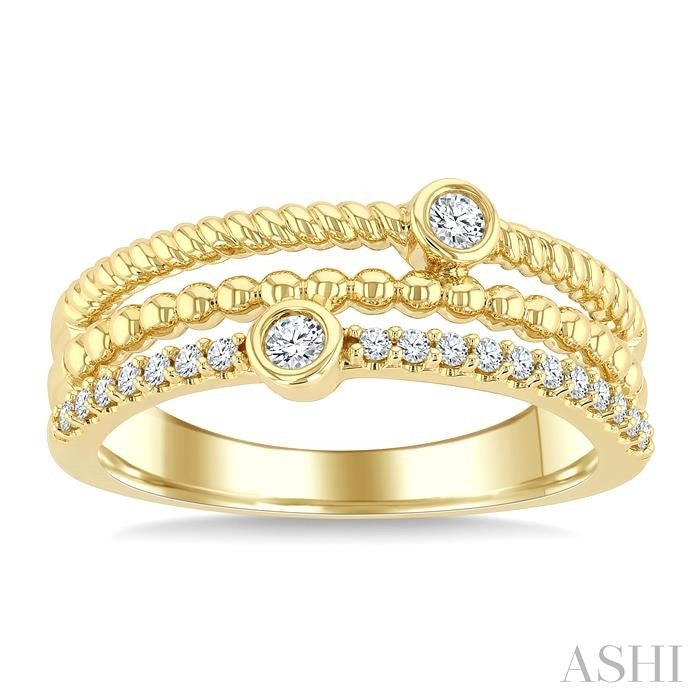 ASHI Round Shape Three Row Diamond Band 378W7PPTGYG-RD