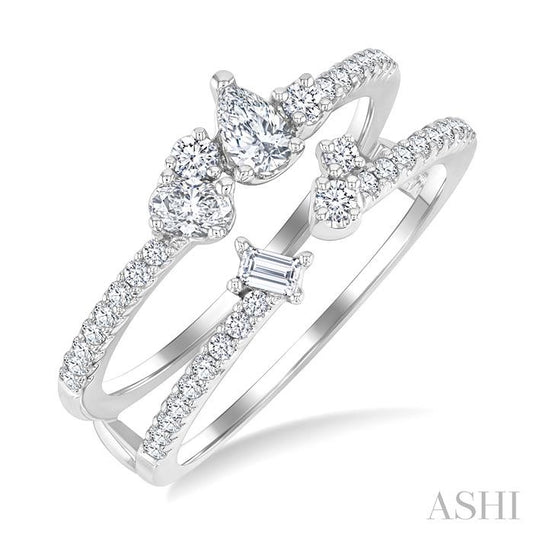 ASHI Mixed Shape Diamond Fashion Open Ring 379G3PPFGWG