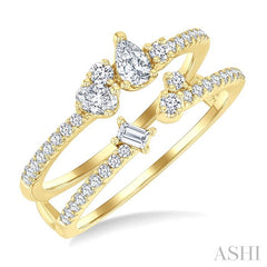 ASHI Mixed Shape Diamond Fashion Open Ring 379G3PPFGYG
