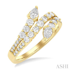 ASHI Pear Shape 2 Stone Diamond Fashion Open Band 379H1PPFGYG