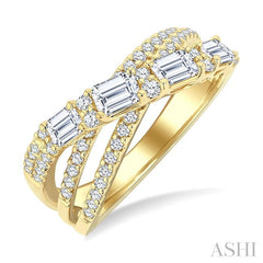 ASHI Criss Cross Diamond Fashion Ring 379J0PPFGYG-1.25