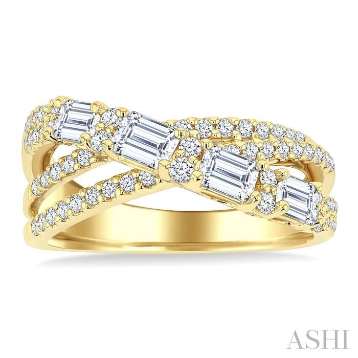 ASHI Criss Cross Diamond Fashion Ring 379J0PPFGYG-1.25