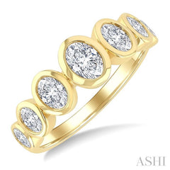 ASHI Oval Shape 7 Stone Bezel Set Diamond Band 379X1PPFGYG