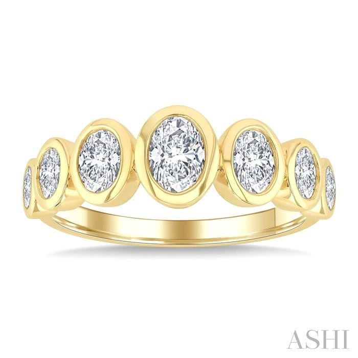 ASHI Oval Shape 7 Stone Bezel Set Diamond Band 379X1PPFGYG