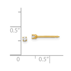 37E Inverness Stainless Steel 24K Gold-plated 2mm CZ Post Earrings