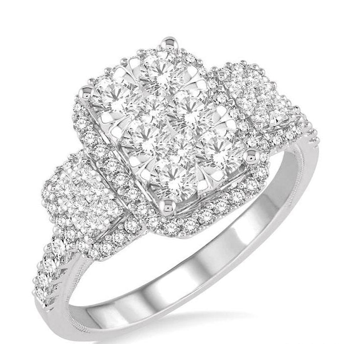 Parkplace Jewelers Emerald Shape Past Present & Future Halo Lovebright Diamond Engagement Ring 130D0PPFVWG-1.35