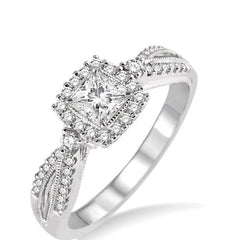 Parkplace Jewelers Princess Shape Semi-Mount Halo Diamond Engagement Ring 15846PPFHWG-SM