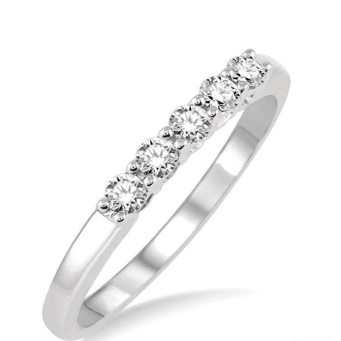 Parkplace Jewelers Round Shape 5 Stone Diamond Wedding Band 30986PPFHWG
