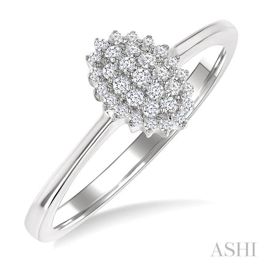 ASHI Oval Shape Petite Cluster Diamond Fashion Ring 385L8PPTSWG-OV