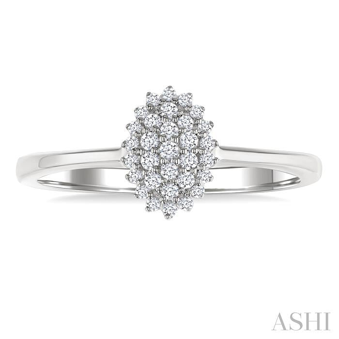 ASHI Oval Shape Petite Cluster Diamond Fashion Ring 385L8PPTSWG-OV