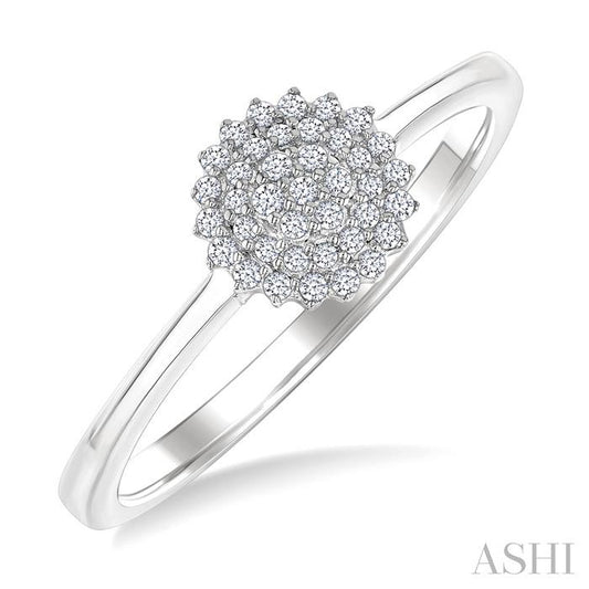 ASHI Round Shape Petite Cluster Diamond Fashion Ring 385L8PPTSWG-RD