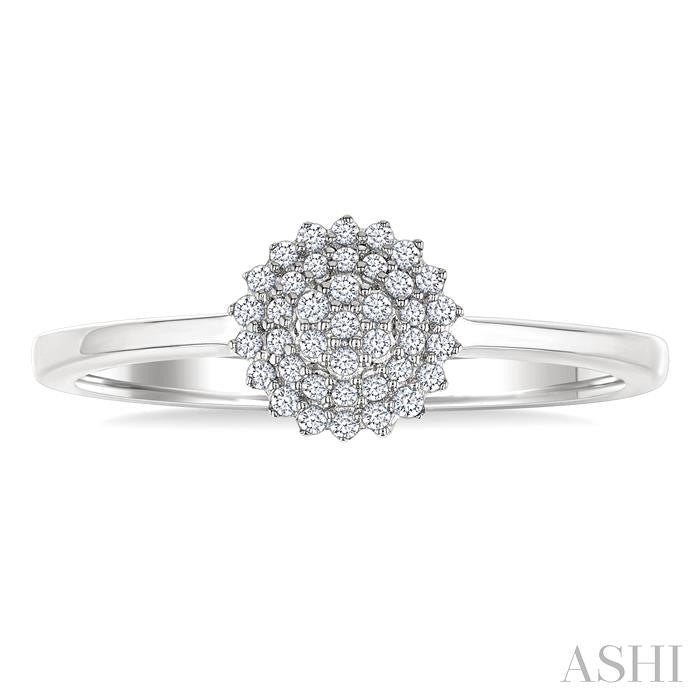 ASHI Round Shape Petite Cluster Diamond Fashion Ring 385L8PPTSWG-RD