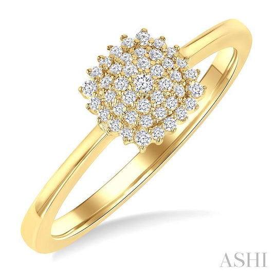 ASHI Cushion Shape Petite Cluster Diamond Fashion Ring 385L8PPTSYG-CU