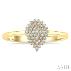 ASHI Pear Shape Petite Cluster Diamond Fashion Ring 385L8PPTSYG-PR