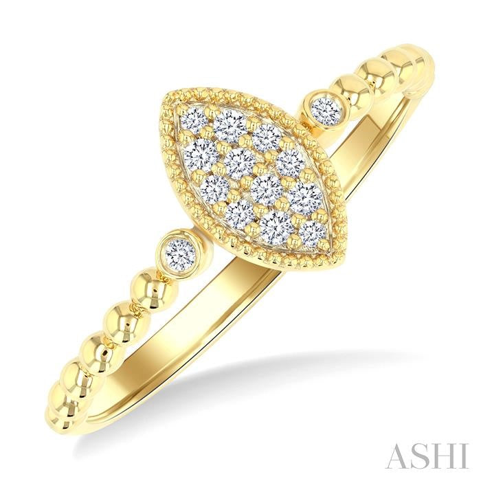 ASHI Bead Marquise Shape Petite Diamond Fashion Ring 385M8PPTSYG-MQ