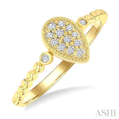 ASHI Bead Pear Shape Petite Diamond Fashion Ring 385M8PPTSYG-PR