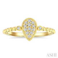 ASHI Bead Pear Shape Petite Diamond Fashion Ring 385M8PPTSYG-PR