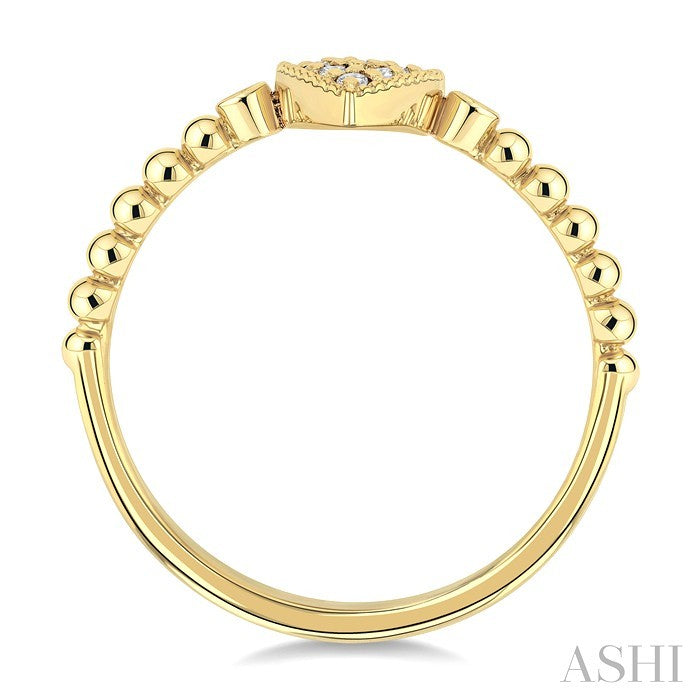 ASHI Bead Pear Shape Petite Diamond Fashion Ring 385M8PPTSYG-PR