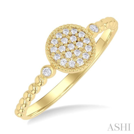 ASHI Bead Round Shape Petite Diamond Fashion Ring 385M8PPTSYG-RD