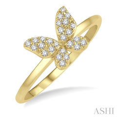 ASHI Stackable Butterfly Petite Diamond Fashion Ring 386A8PPTSYG