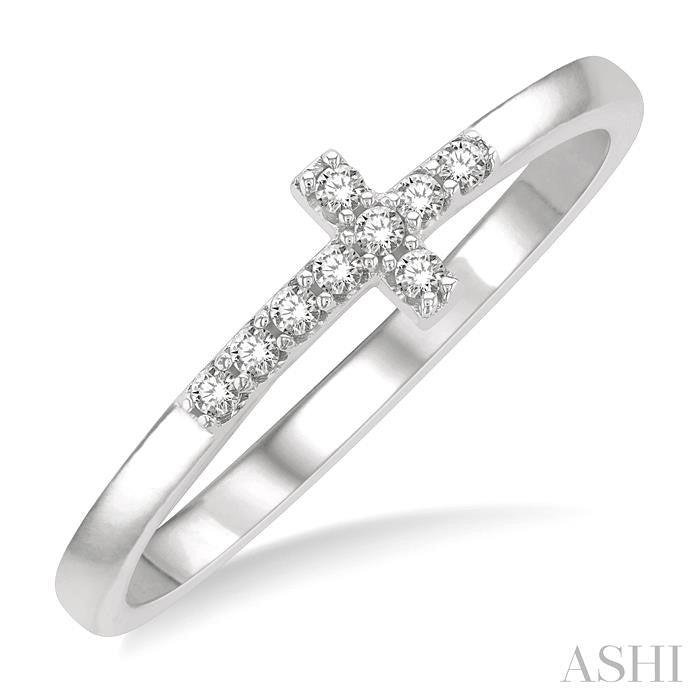 ASHI Stackable Sideway Cross Petite Diamond Fashion Ring 386K8PPTSWG
