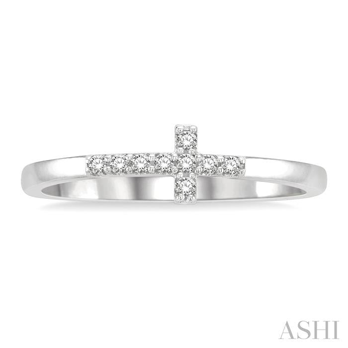 ASHI Stackable Sideway Cross Petite Diamond Fashion Ring 386K8PPTSWG