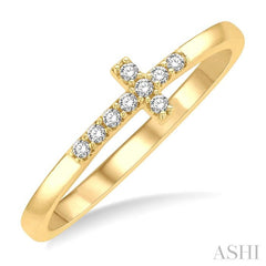 ASHI Stackable Sideway Cross Petite Diamond Fashion Ring 386K8PPTSYG