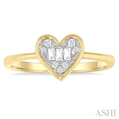 ASHI Heart Shape Bezel Set Petite Fusion Diamond Fashion Ring 386L8PPTGYG-HT