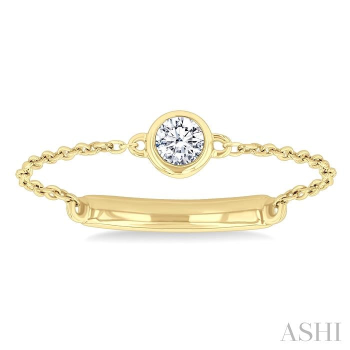 ASHI Bezel Set Petite Diamond Fashion Chain Ring 386M9PPTGYG