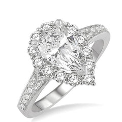 Parkplace Jewelers Pear Shape Semi-Mount Halo Diamond Engagement Ring 220J3PPFHWG-SM