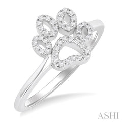ASHI Dog Paw Petite Diamond Fashion Ring 387M8PPTSWG