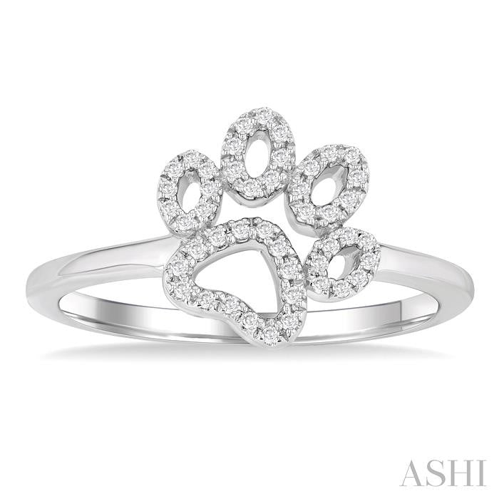ASHI Dog Paw Petite Diamond Fashion Ring 387M8PPTSWG
