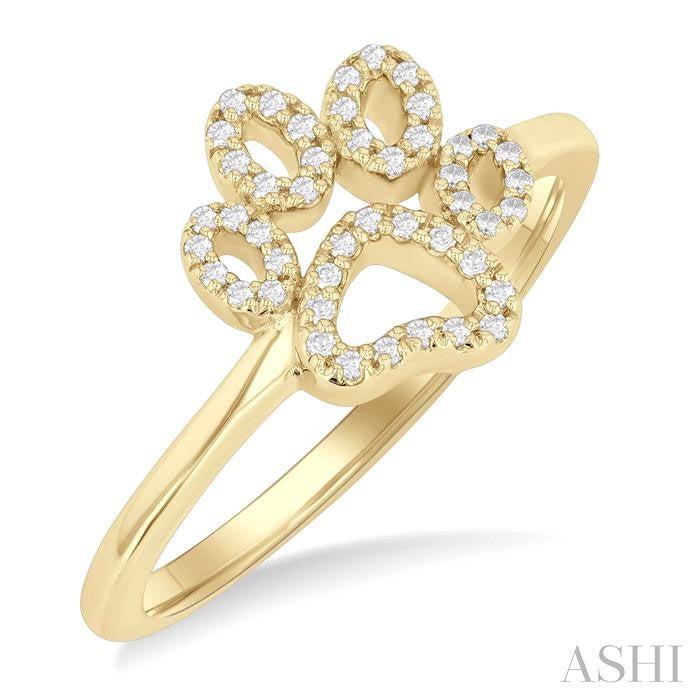 ASHI Dog Paw Petite Diamond Fashion Ring 387M8PPTSYG