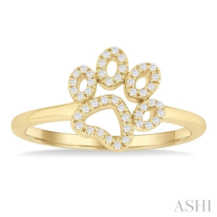 ASHI Dog Paw Petite Diamond Fashion Ring 387M8PPTSYG