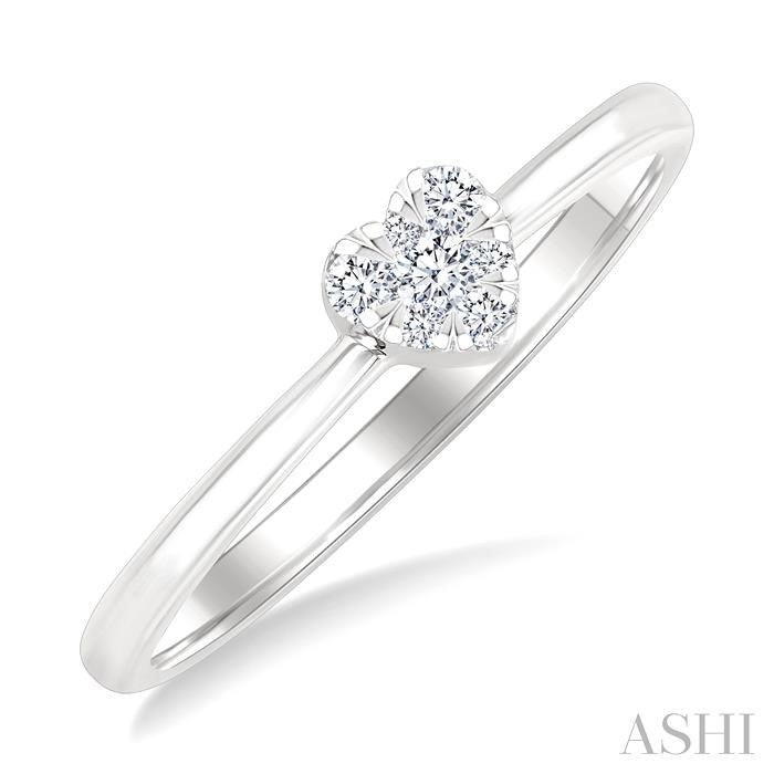 ASHI Heart Shape Lovebright Petite Diamond Fashion Ring 388L8PPTGWG-HT