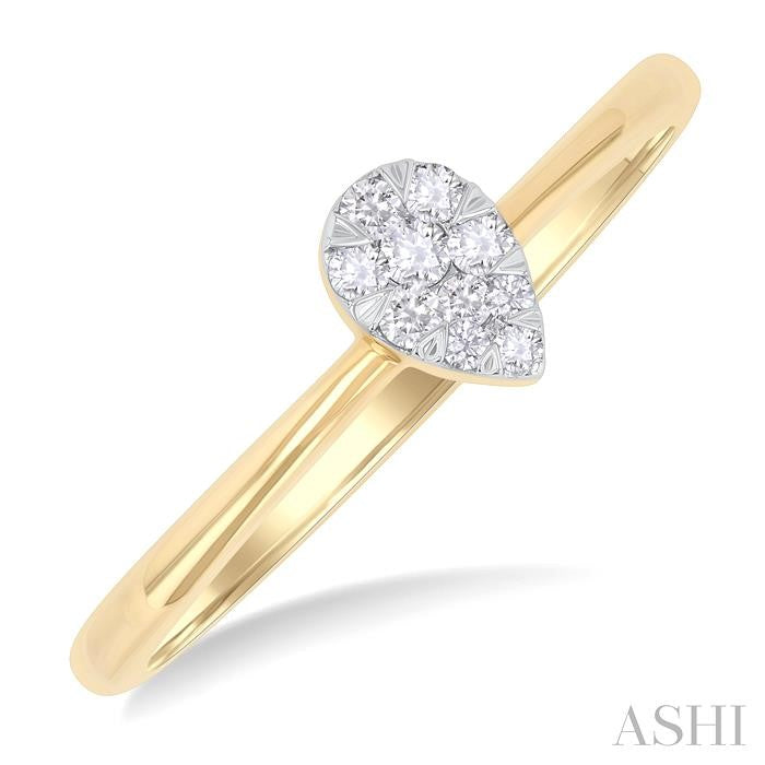 ASHI Pear Shape Lovebright Petite Diamond Fashion Ring 388L8PPTGYG-PR