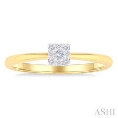 ASHI Princess Shape Lovebright Petite Diamond Fashion Ring 388L8PPTGYG-SQ