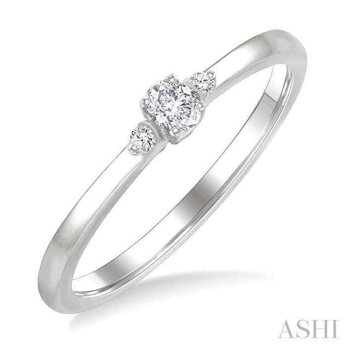 ASHI Oval Shape 3 Stone Petite Diamond Ring 388P8PPTGWG-OV