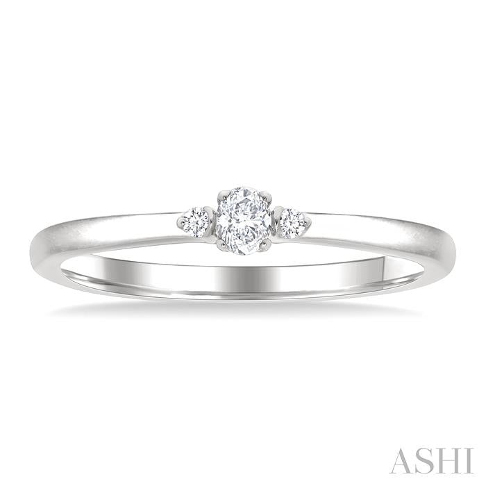 ASHI Oval Shape 3 Stone Petite Diamond Ring 388P8PPTGWG-OV