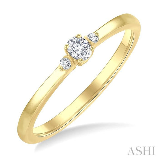 ASHI Oval Shape 3 Stone Petite Diamond Ring 388P8PPTGYG-OV
