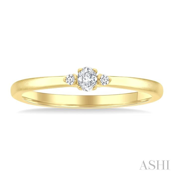 ASHI Oval Shape 3 Stone Petite Diamond Ring 388P8PPTGYG-OV